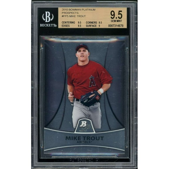 Mike Trout Rookie 2010 Bowman Platinum Prospects #PP5 BGS 9.5 (9.5 9.5 9.5 9)