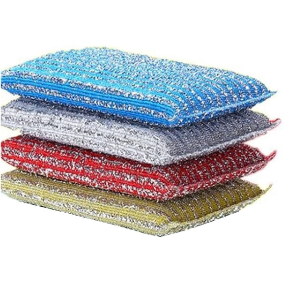 4Pcs Heavy Duty Scrub Sponges,4.7x3.5In Multi-Color Non-Scratch Scrub Sponges for Pans,Reusable Cleaning Brush for Dishes,Pots