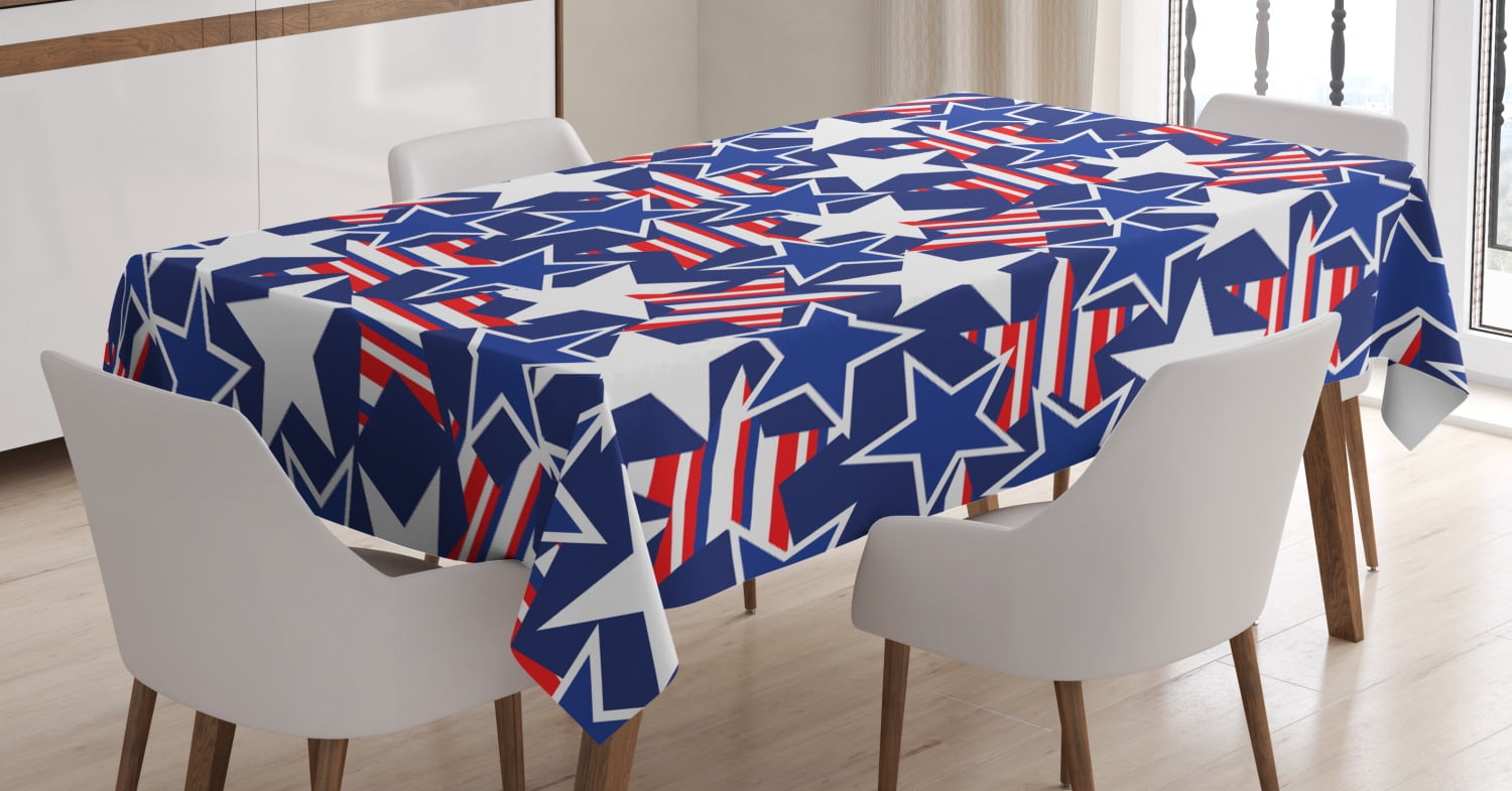 4th Of July Tablecloth Stars And Stripes Of Liberty And Freedom Patriotic American Pattern