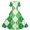thumbnail image 2 of MKOSPLRT Robes des Années 1950 pour Fille Manches Courtes Robes de Cocktail Vintage Imprimé Trèfle Robe Midi Jour de la Saint-Patrick, 2 of 6