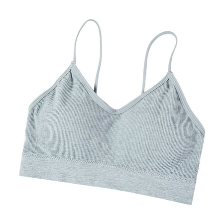 Women Solid Color Thread Super Push Up Bra Tube Top Chest Pad Womens Bras Comfortable Wide Band Beautiful Strap Sling Underwear Womens Plus Size Bras Bra
