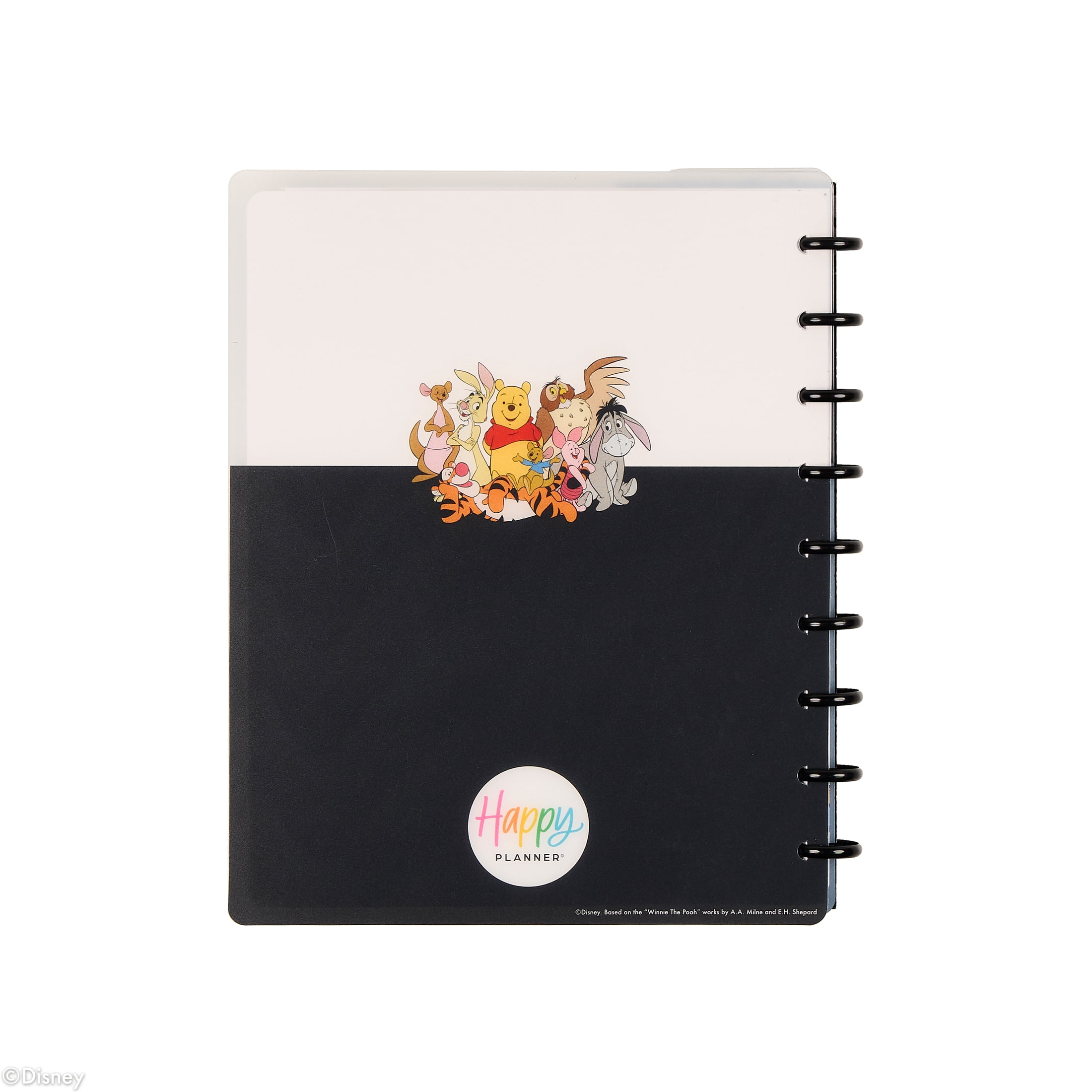 Happy Planner Disney Pooh & Company Monthly Weekly Classic 15 Month Disc Bound Dated Planner (7” x 9.25”) April 2026 to June 2027, recycled plastic disc-bound