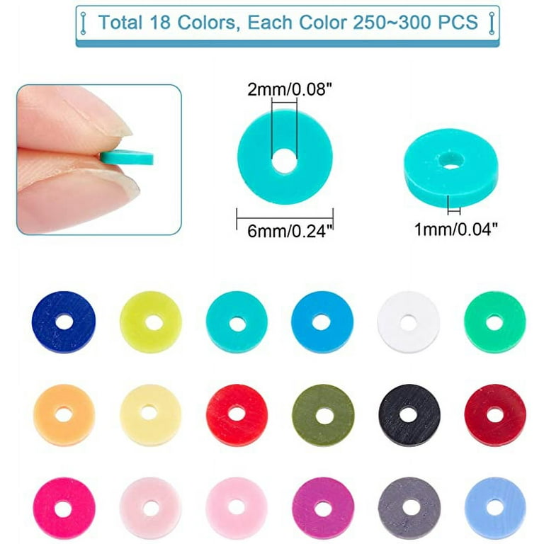 Poly Clay Beads Kit 4500 Pcs 18 Colors 6mm Vinyl Disc Beads Flat Round  Handmade Polymer Clay Beads for Hawaiian Earring Choker Anklet Bracelet  Necklace Jewelry Making Summer Surfer 