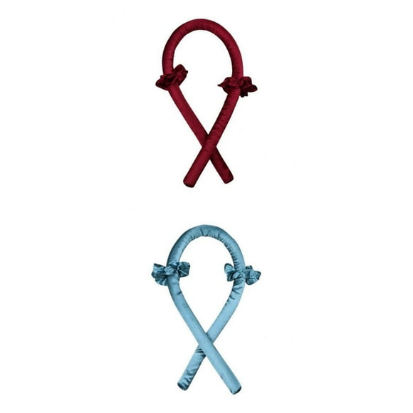 2 uds, varilla para rizar sin calor, cinta para la cabeza, rizador de s, rodillos cabello DIY rojo + azul shamjiam Varilla para rizar sin calor