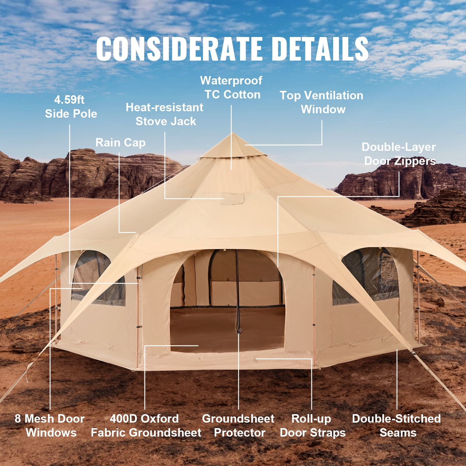 【週末限定価格】COOKING SHELTER TRY AND GRILL Amazon.com: Hot Tent with Stove Jack + Camping Wood Tent