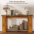 thumbnail image 4 of HOMCOM Farmhouse Console Table, 63" Narrow Entryway Table with Storage Shelf and Thickened Tabletop for Living Room, Hallway, Distressed Brown, 4 of 9