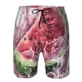 thumbnail image 3 of Salouo Watermelon Splash Realism Art Pattern Swim Trunks for Men,Men's Hawaiian Bathing Suit Swimsuits Quick Dry Swimming Board Shorts Beach Shorts with Pockets-Large, 3 of 6