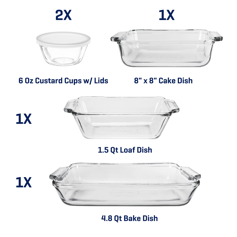 Anchor Hocking Glass Baking Dish Set, Piece Glass Bakeware Set