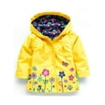 thumbnail image 1 of Fiomva Little Girls Toddler Hoodie Windbreaker Lightweight Raincoat Floral Print Jacket Outwear, 1 of 2