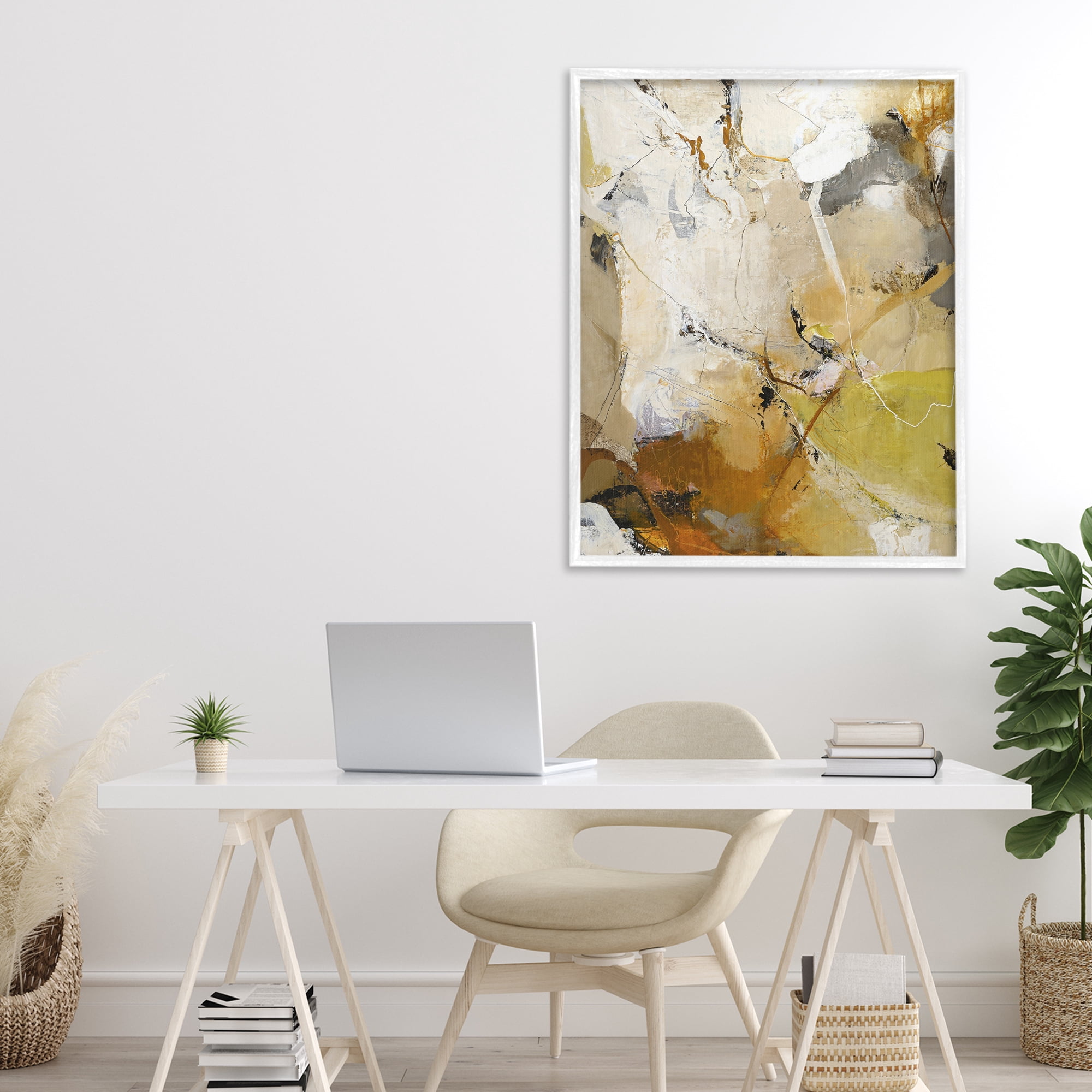 Stupell Industries Warm Earth Tones In Motion White Framed Giclee Art, design by Design Fabrikken