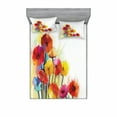 thumbnail image 1 of Ambesonne Floral Fitted Sheet & Pillow Sham Set, Gerbera Flower Romance, Full, Red Yellow, 1 of 3