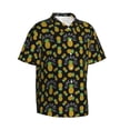 thumbnail image 3 of Xecao Pineapple print Hawaiian shirt - a stylish short-sleeve button-down for men, perfect for casual beach and tropical outings., 3 of 9