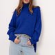 thumbnail image 1 of Suéter de cuello alto para mujer, de manga larga, suelto, de color sólido, con cuello alto, suéter de punto, suéter para mujer, 1 of 6