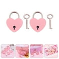 thumbnail image 3 of Tineasur 2Pcs Portable Pink Love Heart Padlock Multi Functional Luggage Lock for Diaries Cabinets, 3 of 6