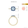 thumbnail image 5 of Angara Natural 0.33 Ct. Aquamarine with Blue Sapphire Halo Ring in 14K Yellow & White Gold for Women (Ring Size: 3), 5 of 10