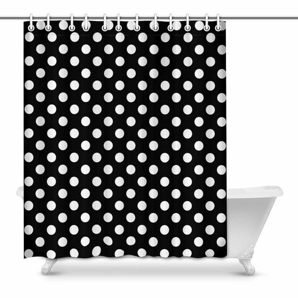 Mkhert Y Polka Dots In Black And White Home Decor Waterproof Polyester Fabric Shower Curtain Bathroom Sets 60x72 Inch Shower Curtain Bathroom Sets 60x72 Inch