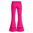 thumbnail image 4 of Glisme Girl'S Uniform Pant Back To School Elastic Waist Leggings Straight Leg Solid Color Flare Trousers 5-6 Years Hot Pink, 4 of 5