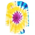 thumbnail image 3 of VBTAPA Women's 3/4 Length Sleeve Crewneck Tops Multicolor Tie Dye Graphic T-Shirt Casual Summer Blouse Tees Fashion Streetwear Limited Time Sales Multicolor M, 3 of 5