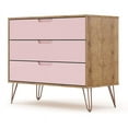 thumbnail image 2 of Rockefeller Mid-Century- Modern Dresser with 3- Drawers in Nature and Rose Pink, 2 of 7