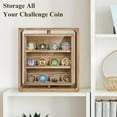 thumbnail image 7 of Sfugno Challenge Coin Display Wooden Double-Sided Rotatable Case Organizer Box Holds 33 Coins, Rustic Brown, 7 of 7