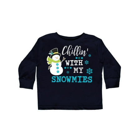 Chillin Snowman - Chillin with my Snowmies with Snowman Clip Art Toddler Long Sleeve T-Shirt