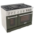 thumbnail image 5 of Professional 48-in Propane Gas Rang in Olive Green with True Simmer Burners, 5 of 13