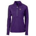 thumbnail image 2 of Women's Cutter & Buck Purple LSU Tigers Adapt Eco Knit Stretch Recycled Half-Zip Pullover Top, 2 of 3