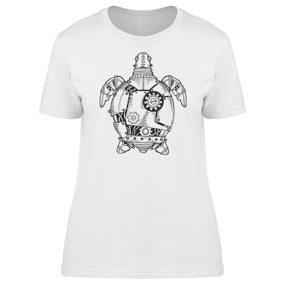 Robot Mechanical Turtle Animal T-Shirt Women -Image by Shutterstock, Female Large