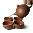 thumbnail image 2 of Clay Teapot 4 Cups Set,Traditional Chinese Small Teapot with Teacup Kung Fu Tea Set (Red), 2 of 6