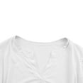 thumbnail image 4 of ClodeEU Short Sleeve Blouses Petal Ruffle V Neck Shirts ,Work Tops Busines Office Shirts White,Womens Plus L, 4 of 8