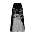 thumbnail image 5 of WFJCJPAF 2024 New Halloween Clearance! Skirt for Women Clearance under $10.00,Women's Printed Elastic Waistband Pleated Pocket Skirt With Mid Calf Skirt - Black S, 5 of 5