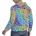 thumbnail image 6 of Uemuo Rainbow Glitter Pattern Men's Hoodie - Casual Pullover Hoodie with Kangaroo Pocket, Stylish Hooded Sweatshirt for Everyday Wear-Medium, 6 of 7