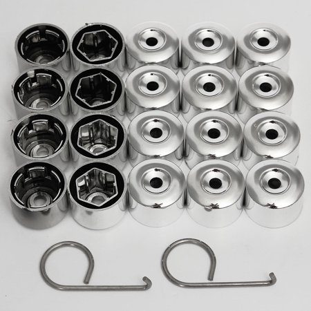 Nuts About Golf Only To 17mm Chrome Alloy Wheel Looking Nut Bolts Covers Caps For car wheel nut Vw Golf Passat Polo ()