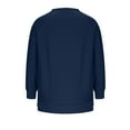 thumbnail image 3 of Tops for Women Plus Size Solid Color Side Zipper Round Neck Long-sleeved Pullover Loose Casual Sweatshirt,Womens Blouse Navy, 3 of 5