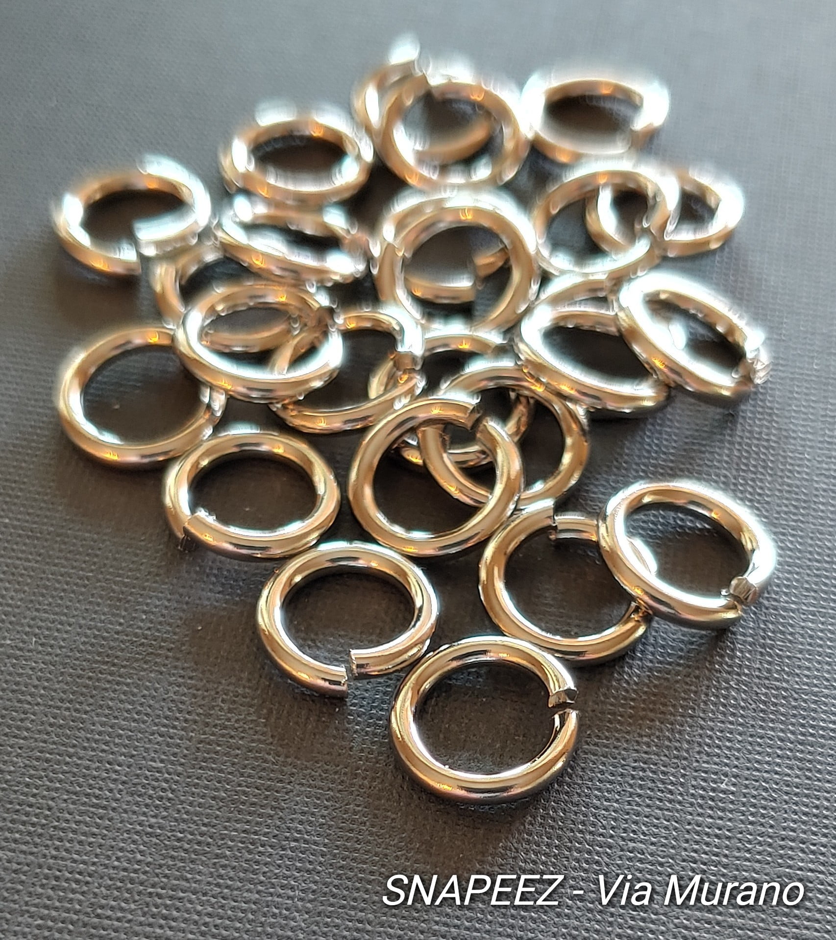 Snapeez II ULTRAPLATE Imitation Rhodium Hard Open Jump Ring 10mm Heavy