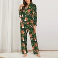 thumbnail image 2 of Yiaed Forest Squirrel Print Pajamas Women's Long Sleeve Sleepwear Soft Button Down Loungewear Pjs Lounge Set Nightwear Womens Pajama Pants-X-Large, 2 of 7