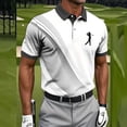 thumbnail image 2 of VBVC Men's and Men's Plus Golf Print Short Sleeve Collared Shirt,Breathable Quick Dry Athletic Top For Men,Gray,S-5XL, 2 of 8