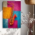 thumbnail image 5 of Vintage Pop Art Saxophone Canvas Wall Art for Living Room Music Room Ready to Hang, 5 of 5