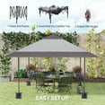 thumbnail image 4 of Outsunny 13' x 13' Pop Up Canopy Tent, UPF50+ Instant Tents for Parties, Height Adjustable, with Wheeled Carry Bag and 4 Sand Bags, Gray, 4 of 10