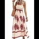 thumbnail image 1 of Vestido Bohemio con Cuello Cuadrado para Mujer, Informal, para y Verano, para Vacaciones en la Playa 2025 y Rojo M, 1 of 9