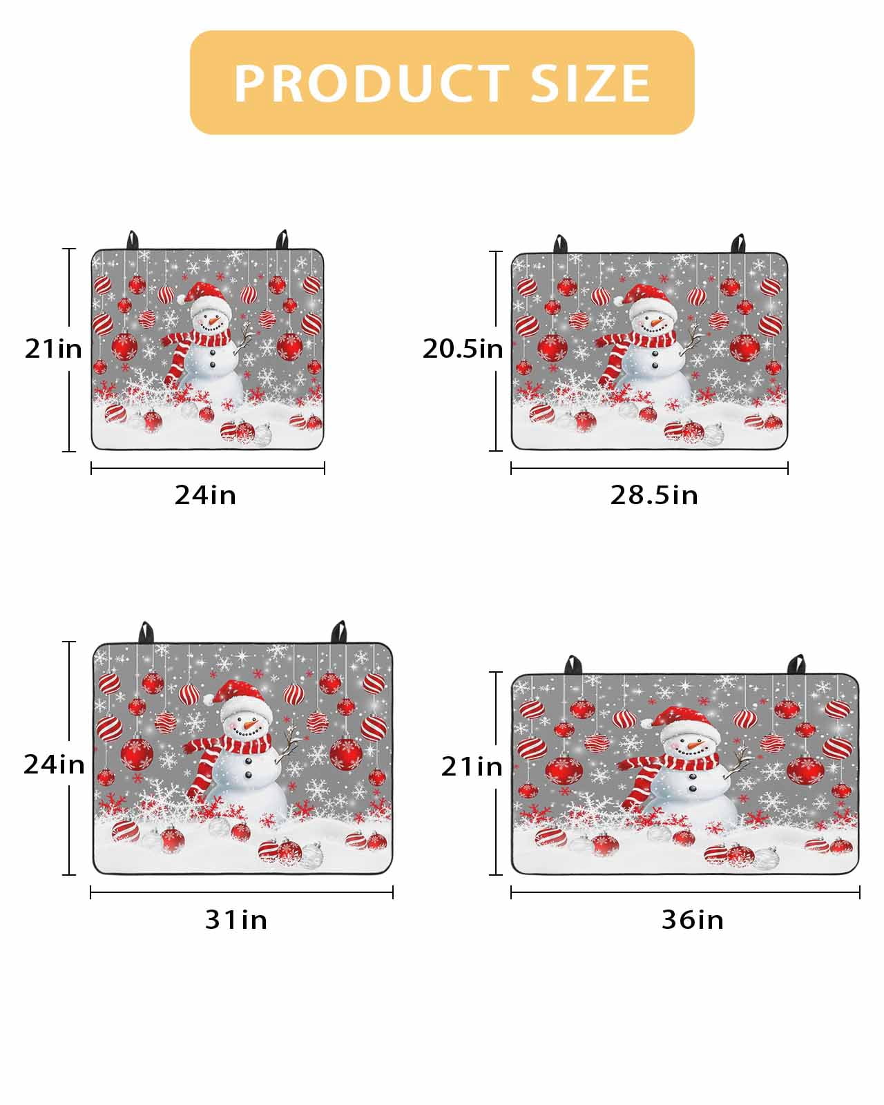 Large Induction Cooktop Protector Mat Grey Snowman Christmas Stove Top Covers for Electric Stove, Xmas Balls Snowflake Decorative Stove Burner Cover Mats, Glass Top Stove Cover