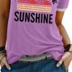 thumbnail image 3 of Las mujeres impresas de manga corta Camiseta cuello redondo verano casual camiseta tops para oficina fecha noche fuera púrpura XL, 3 of 5
