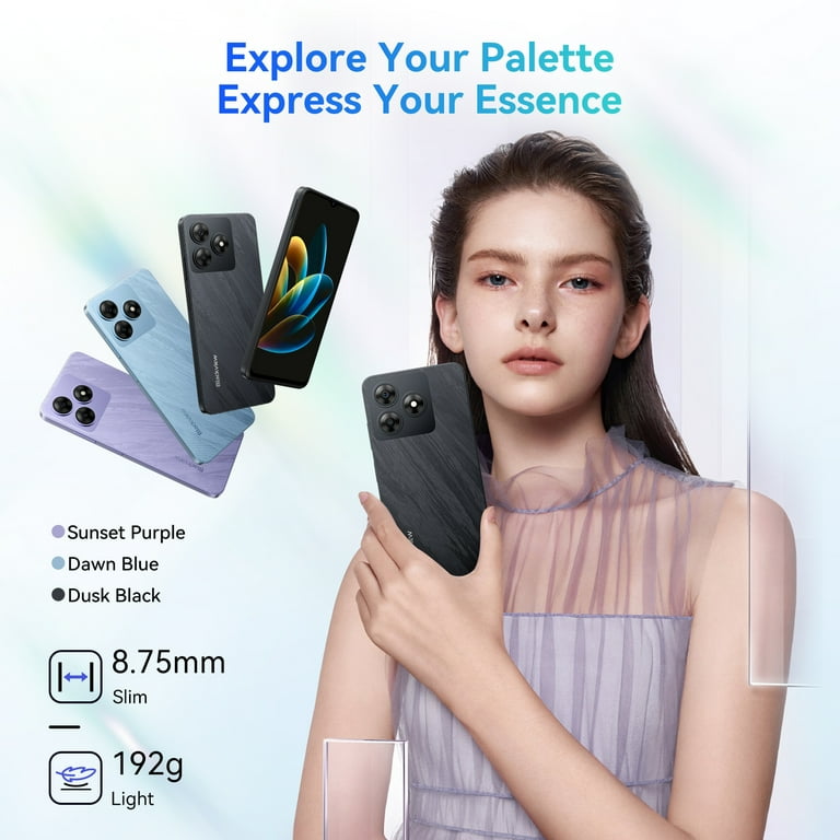 Blackview WAVE 8 128GB 4GB RAM パープル Blackview Unlocked Cell Phones Wave 8 4GB RAM 128GB ROM Octa-core