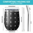 thumbnail image 5 of 12oz Stainless Steel Insulated Wine Tumbler with Lid and Straw – Double Wall Vacuum Mug for Hot & Cold Drinks, 304 Steel Interior, Sweat-Free Design, 5 of 5
