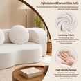 thumbnail image 3 of Walsunny 2-in-1 Convertible Futon Sofa Bed, Boneless Foldable Sofa Bed, Lazy Sleeper Sofa Couch, Memory Foam Folding Couch for Living Room, Bedroom, White, 3 of 10