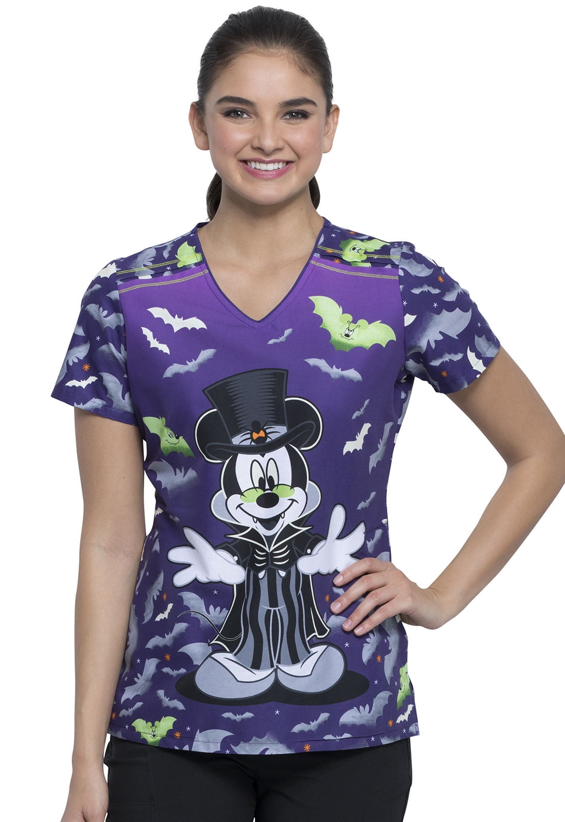 Tooniforms Tooniforms Halloween VNeck Women's Scrubs Top, TF629, M