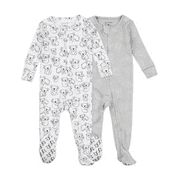 Mac & Moon WHITE/GRAY Baby Boys or Girls Koala Footed Pajama 2 Pack 24M