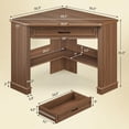 Farmhouse Corner Desk for Small Spaces, Small Computer Desk with Drawer ...