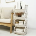 thumbnail image 3 of D-GROEE Stackable Durable Plastic Storage Basket, Vegetable and Fruit Organizer, 3 of 7