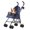 Blue, variant on Pet Stroller Oxford Cloth Foldable Dog Strollers for Small Dogs and Cats Suitable for All Road Surfaces Wide-View Panoramic Window 4 Wheels with Brakes Portable Design, Easy to Store (Pink)